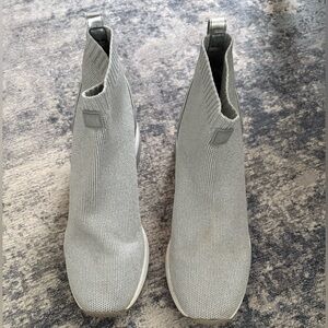 MICHAEL KORS - SKYLER SILVER  METALLIC SOCK BOOTIES WOMEN S 8 [DISCONTINUED]